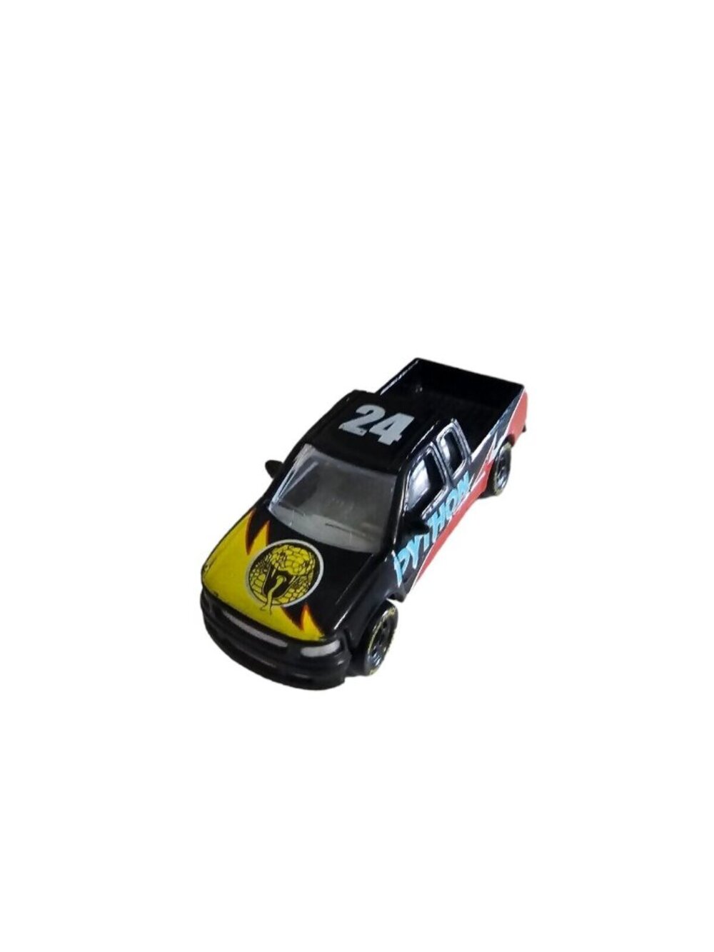 Golden Wheel Diecast PYTHON 24 Pick-Up Truck - Black w/red Truck Python Snake